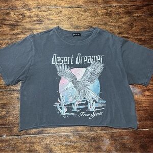 Zutter Desert Dreamer Free Spirit Graphic Cropped T-Shirt L 90s Retro Streetwear